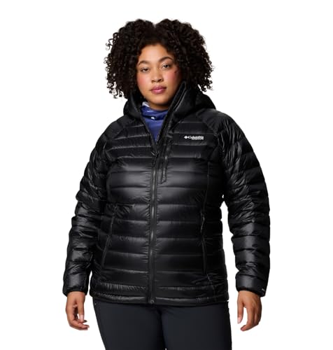 Columbia Women's Arctic Crest Down Hooded Jacket, Black, X-Small